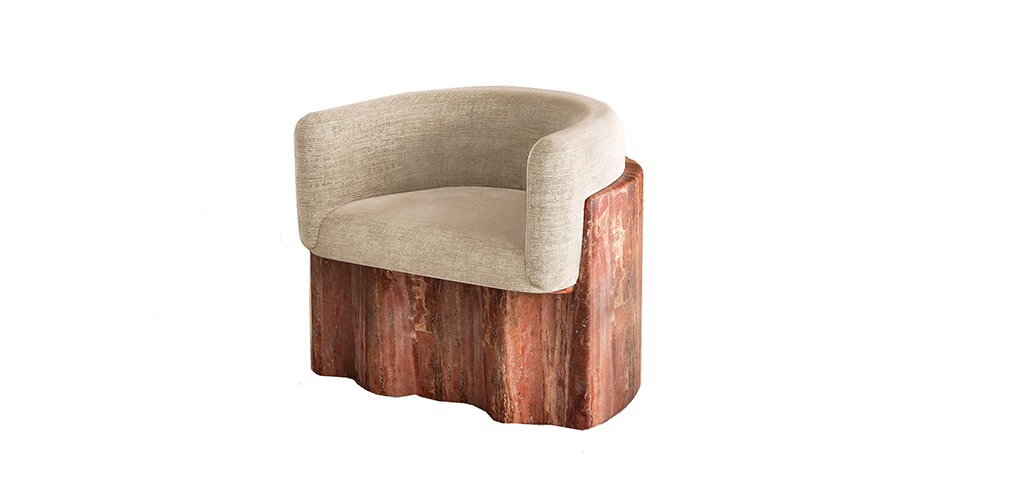 Armchair Plisse 2021 / limited edition with stone base